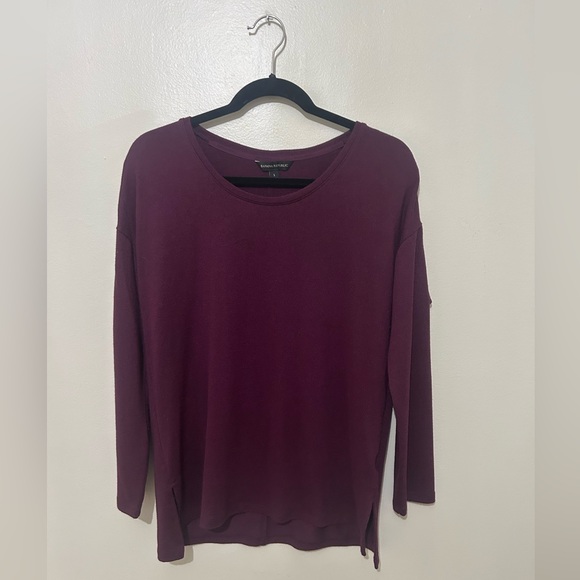 Banana Republic Sweaters - BANANA REPUBLIC | Oversized Crew Neck Top in Purple, Size Small